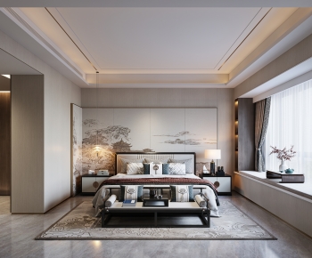 New Chinese Style Bedroom-ID:616854919