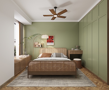 Wabi-sabi Style Bedroom-ID:401038897