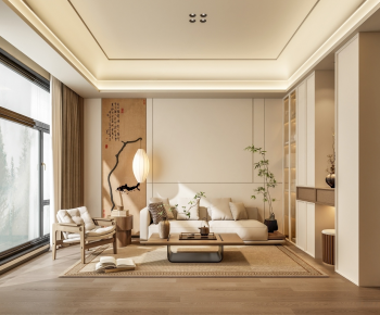 New Chinese Style A Living Room-ID:323154936