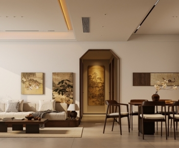 New Chinese Style A Living Room-ID:902076011