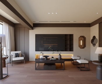 New Chinese Style A Living Room-ID:734332083