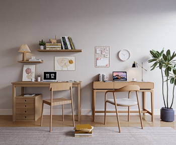 Nordic Style Computer Desk And Chair-ID:534626019