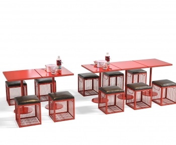 Industrial Style Dining Table And Chairs-ID:628715045