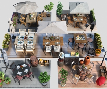 Industrial Style Dining Table And Chairs-ID:843359957