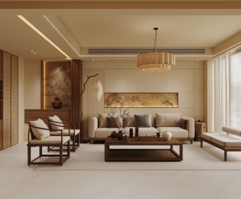 New Chinese Style A Living Room-ID:836071972