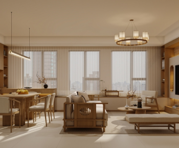 New Chinese Style A Living Room-ID:323857071