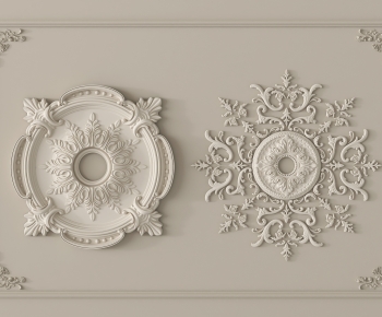 French Style Plaster Carved Top Plate-ID:985621932