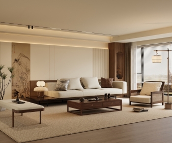 New Chinese Style A Living Room-ID:448214056