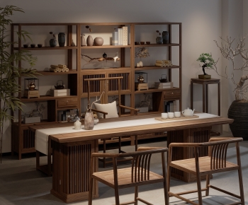 New Chinese Style Computer Desk And Chair-ID:228652952