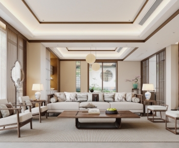 New Chinese Style A Living Room-ID:265337947