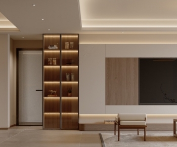 New Chinese Style A Living Room-ID:957362899