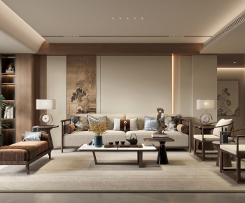 New Chinese Style A Living Room-ID:628324998