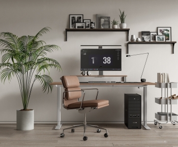 Modern Office Desk And Chair-ID:350061894