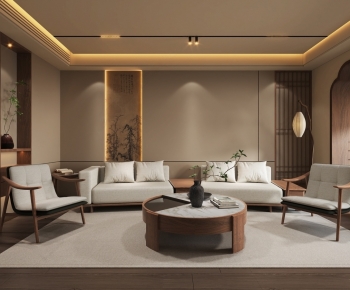 New Chinese Style A Living Room-ID:464843039
