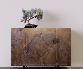 New Chinese Style Entrance Cabinet-ID:711375004