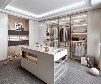 Modern Clothes Storage Area-ID:688246974