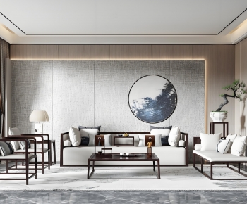 New Chinese Style A Living Room-ID:691451078