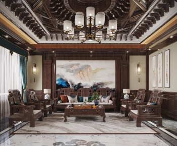 Chinese Style A Living Room-ID:355216986