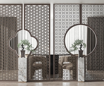 New Chinese Style Metal Screen Partition-ID:566792017