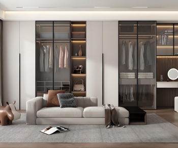Modern Clothes Storage Area-ID:507457975