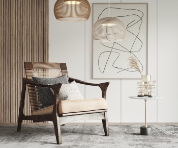 Wabi-sabi Style Lounge Chair-ID:553581951