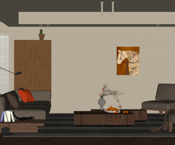 Wabi-sabi Style A Living Room-ID:855604891