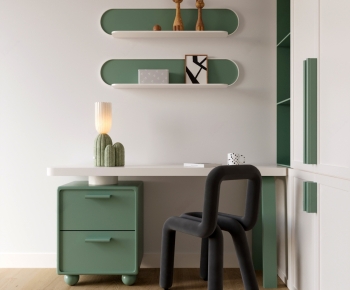 Modern Computer Desk And Chair-ID:436815022