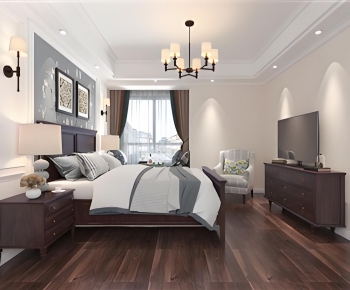 American Style Bedroom-ID:673849111