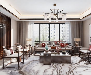 New Chinese Style A Living Room-ID:210702903