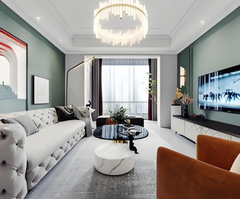 Simple European Style A Living Room-ID:951379067