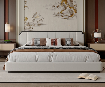 New Chinese Style Double Bed-ID:157556067