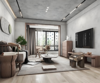 Wabi-sabi Style A Living Room-ID:597172985