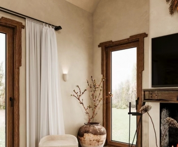 Wabi-sabi Style A Living Room-ID:540220987