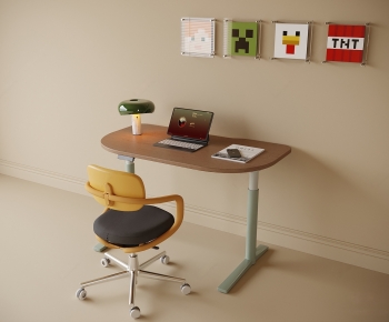 Modern Computer Desk And Chair-ID:582160959