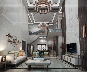 New Chinese Style A Living Room-ID:926619051