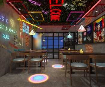 Industrial Style Barbecue Restaurant-ID:254400012