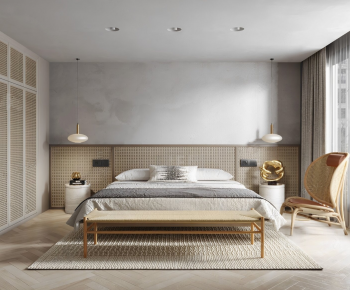 Wabi-sabi Style Bedroom-ID:948740969
