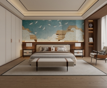 New Chinese Style Bedroom-ID:608608967