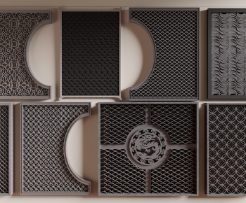 Chinese Style TV Wall-ID:600481051