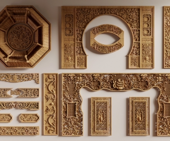 Chinese Style Wooden Screen Partition-ID:438061952