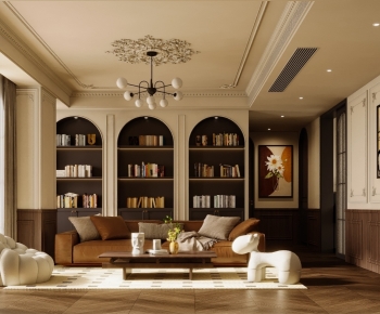 French Style A Living Room-ID:490113027