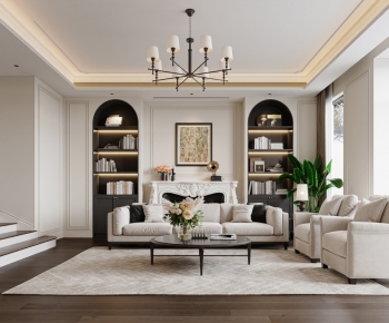 French Style A Living Room-ID:617434983