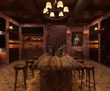 American Style Idyllic Style Wine Cellar/Wine Tasting Room-ID:985882048