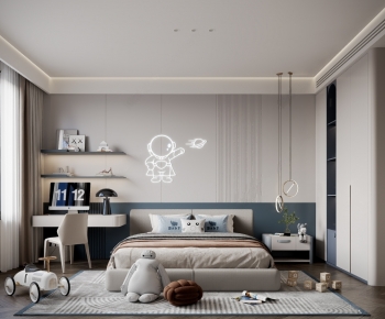 Modern Boy's Room And Son's Room-ID:987579114