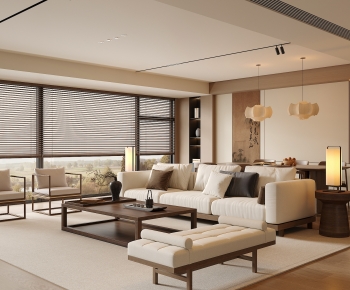 New Chinese Style A Living Room-ID:233450895
