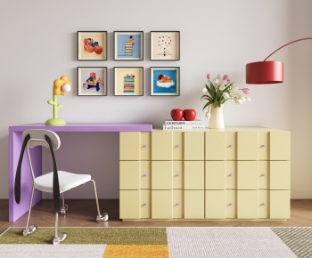 Modern Computer Desk And Chair-ID:948106054