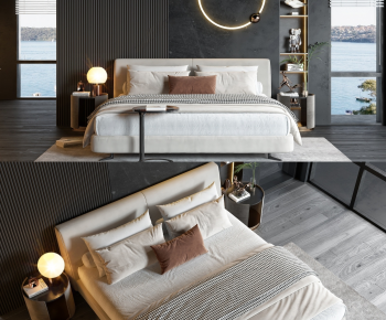 Modern Double Bed-ID:381025087