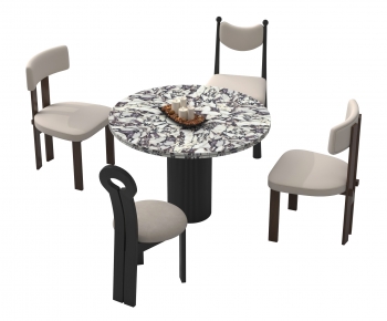 French Style Dining Table And Chairs-ID:617604022