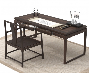 New Chinese Style Computer Desk And Chair-ID:622199062