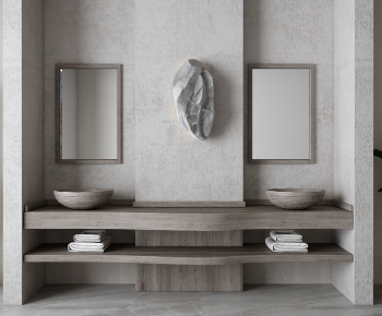 Wabi-sabi Style Bathroom Cabinet-ID:850770954